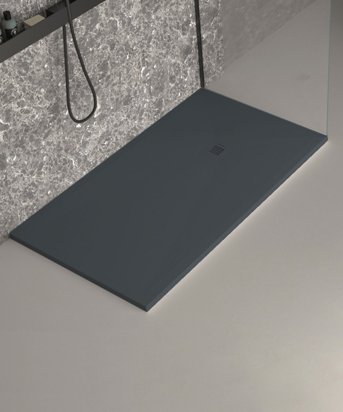 Piatto doccia anthracite finitura Ardesia Stone Plus, griglia colorata