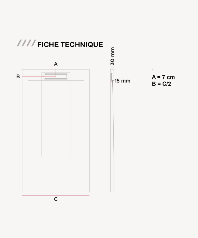 Piatto doccia Sable, texture Pietra Zeus, griglia colorata