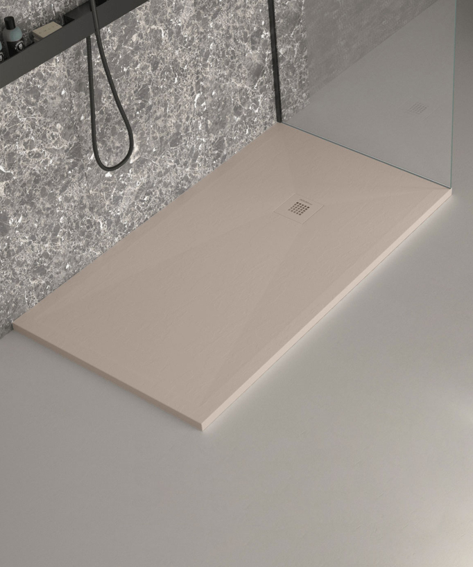Piatto doccia Sabbia finitura Ardesia Stone Plus, griglia colorata