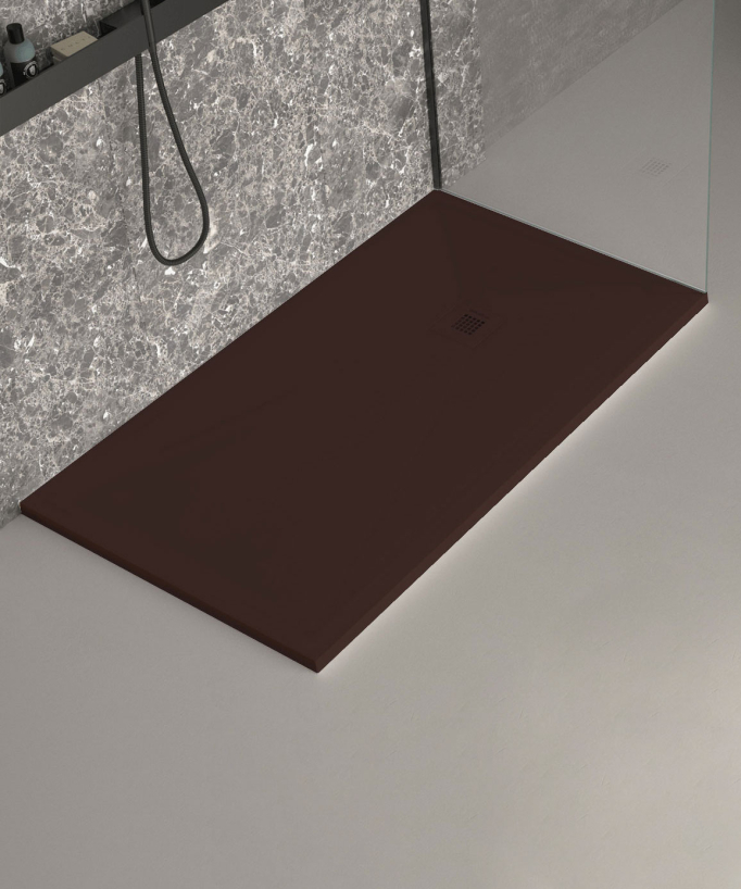 Piatto doccia cioccolato effetto liscio Stone Plus