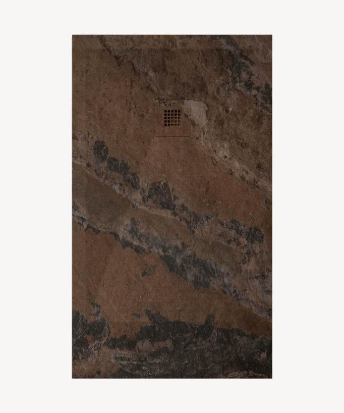 Piatto doccia Marmo ruggine, finitura Liscia Stone 3D, griglia colorata - small