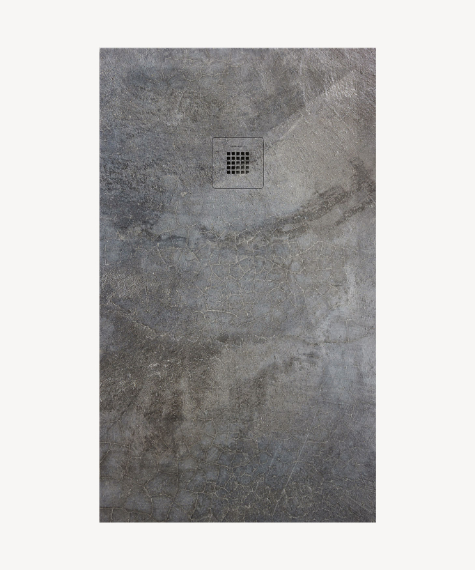 Piatto doccia Cemento 01, finitura Liscia Stone 3D, griglia colorata - small
