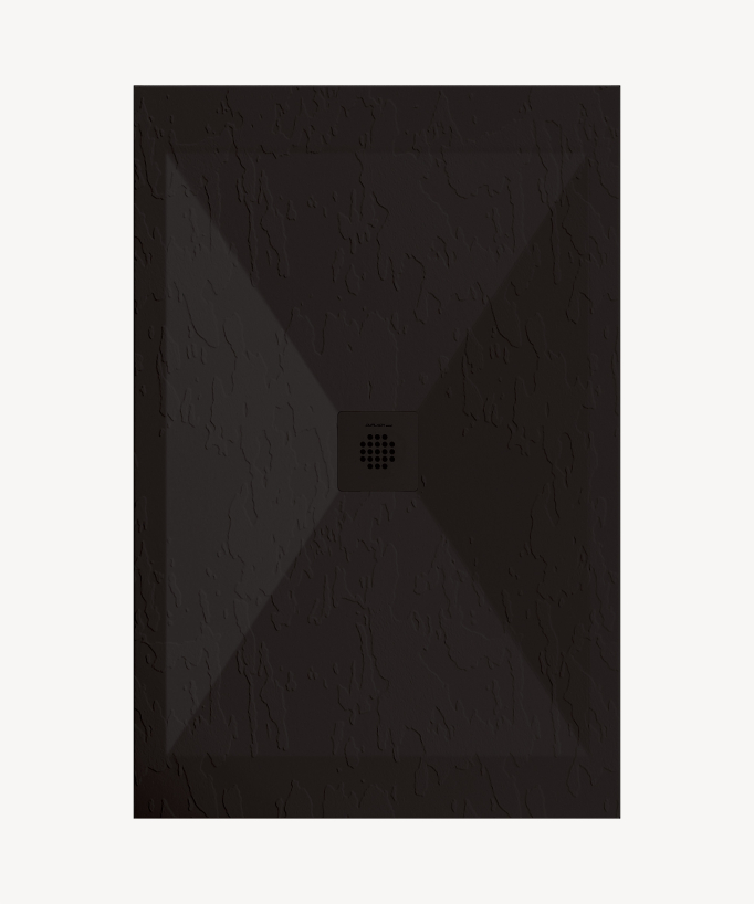 Receveur de douche Noir, finition ardoise Stone SORTY, grille de couleur