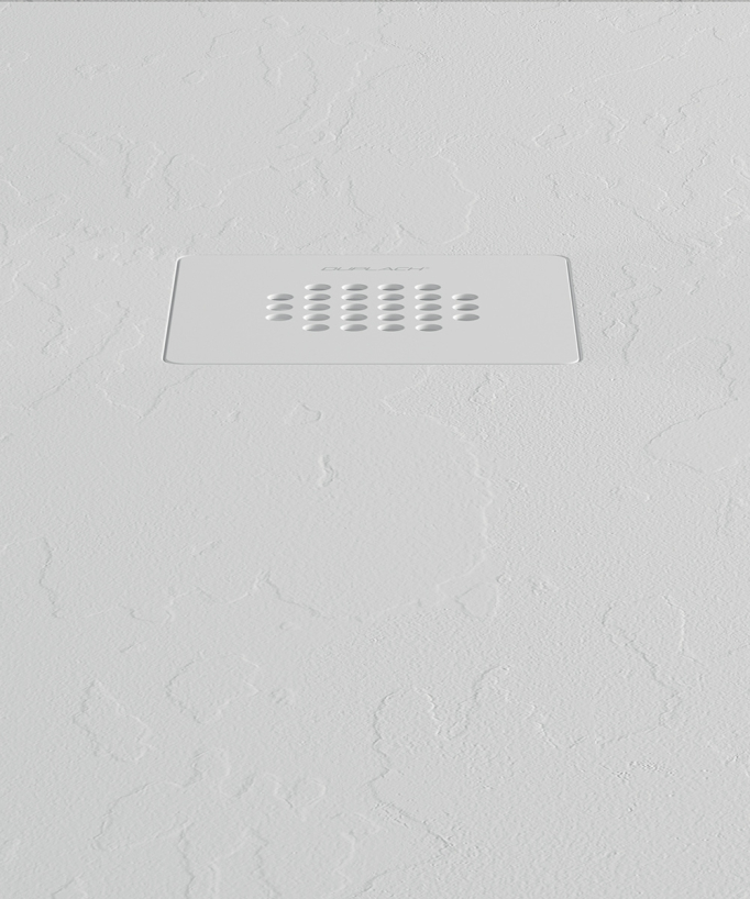 Receveur de douche Blanc, finition ardoise Stone SORTY, grille de couleur