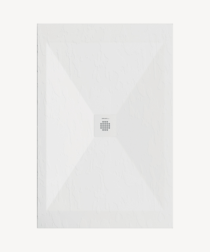 Receveur de douche Blanc, finition ardoise Stone SORTY, grille de couleur