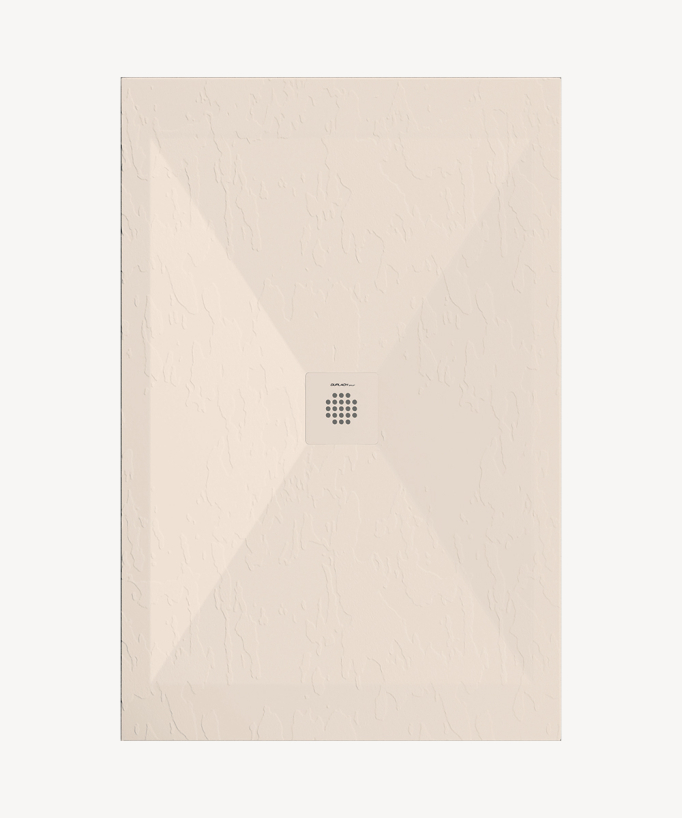 Receveur de douche Crème, finition ardoise Stone SORTY, grille de couleur