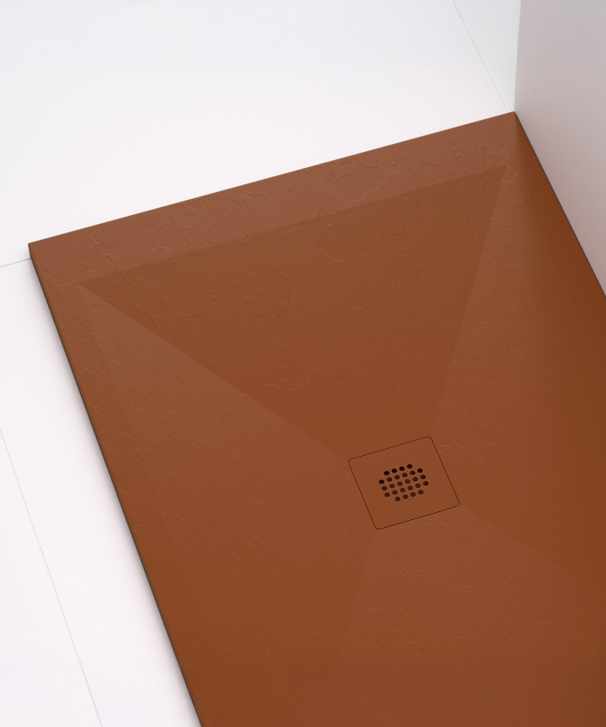 Receveur de douche Terracota, finition ardoise Stone SORTY, grille de couleur