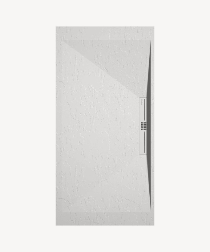 Piatto doccia Bianco, Ardoise Stone SIDE, griglia colorata - small