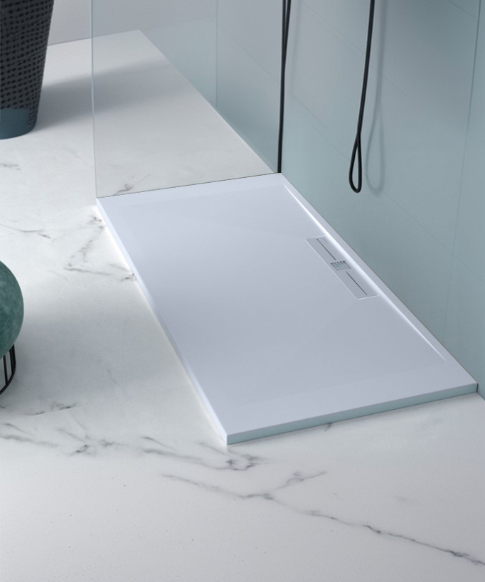 Piatto doccia Grigio, Liscio Stone SIDE, griglia colorata