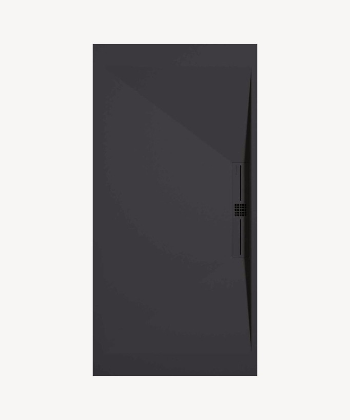 Piatto doccia Antracite, Lisse Stone SIDE, griglia colorata - small