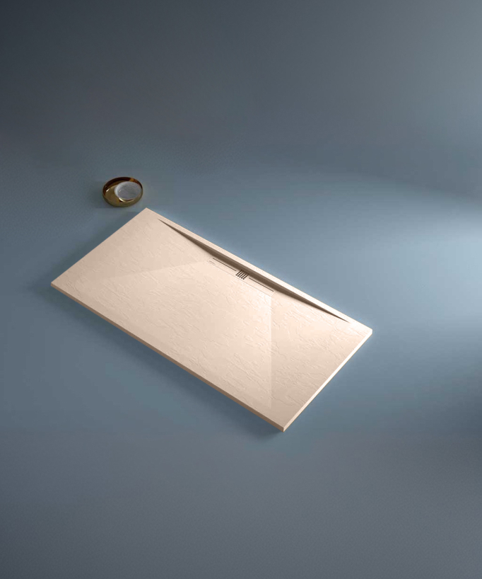 Piatto doccia Crème, Ardesia Stone SIDE, griglia colorata