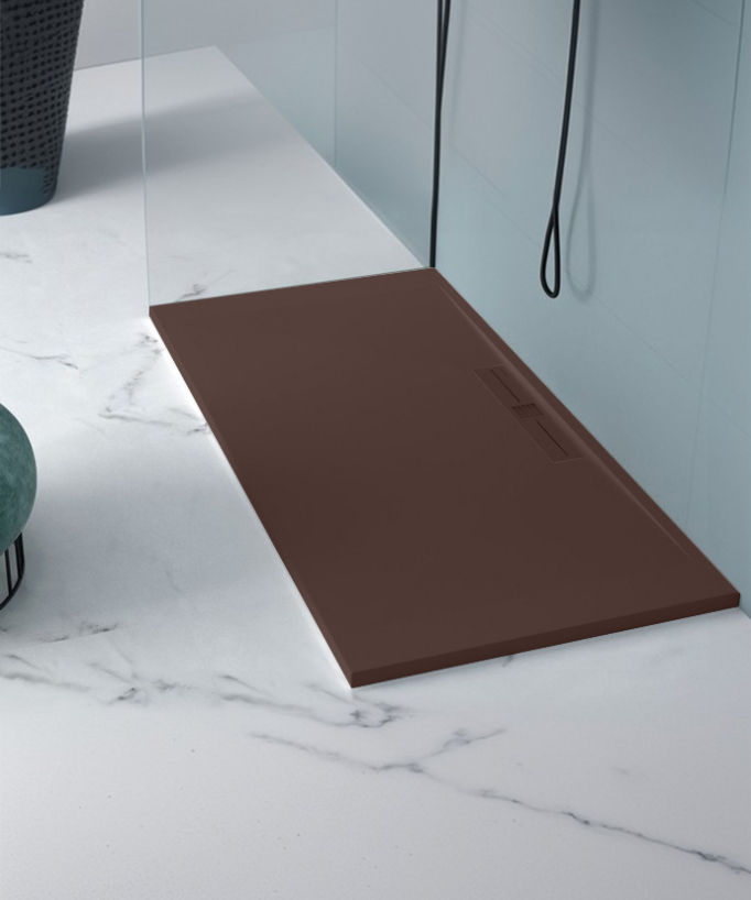 Piatto doccia Cioccolato, Lisse Stone SIDE, griglia colorata