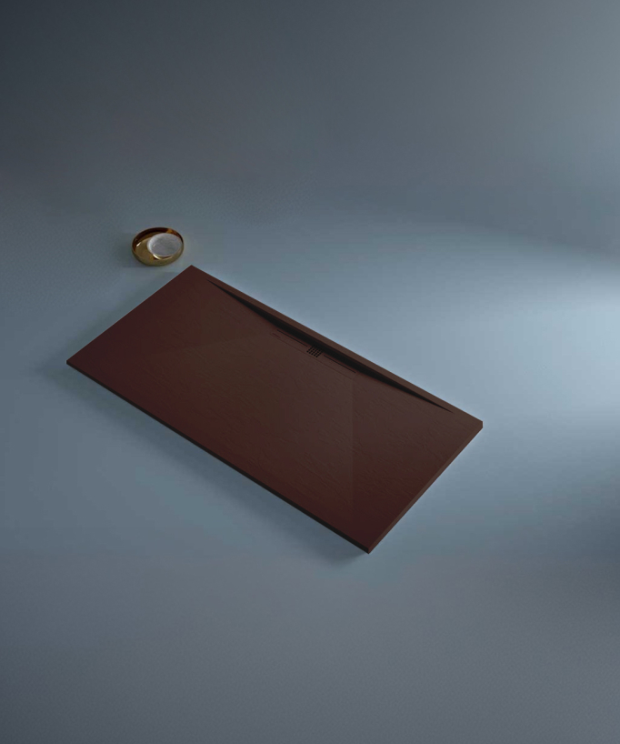Piatto doccia Cioccolato, Ardesia Stone SIDE, griglia colorata