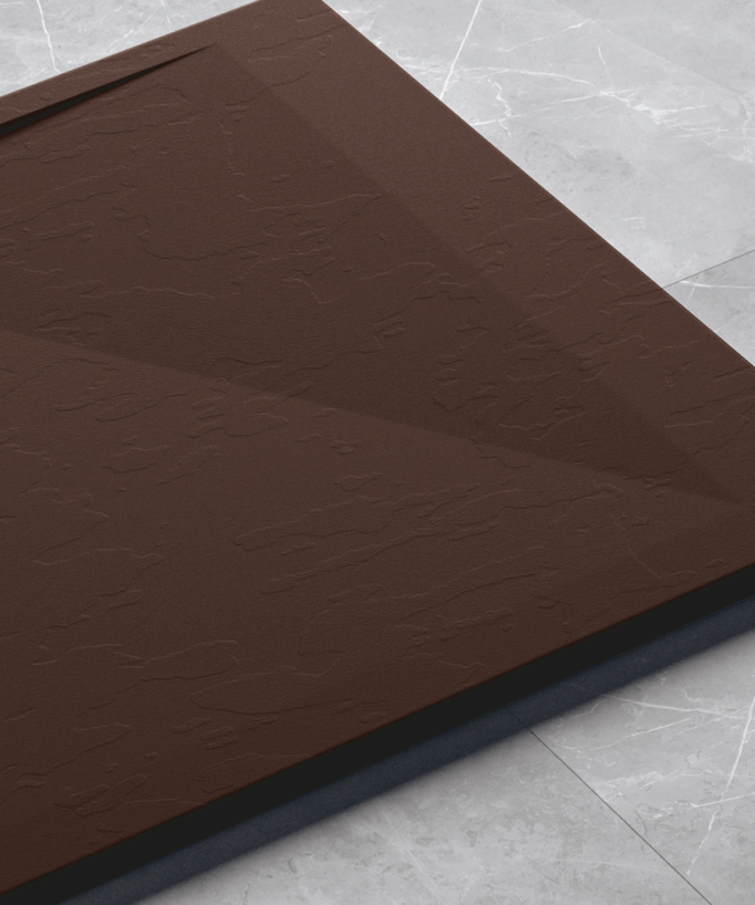 Piatto doccia Cioccolato, Ardesia Stone SIDE, griglia colorata
