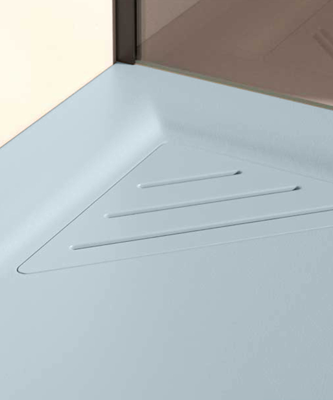 Piatto doccia Grigio, finitura Stone MIO, griglia colorata