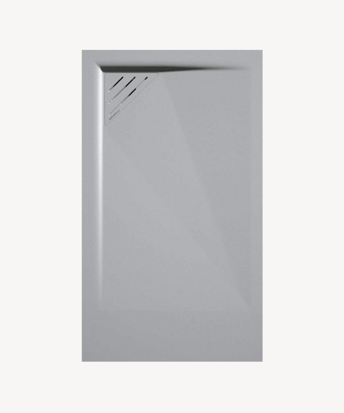 Piatto doccia Grigio 7035, finitura Liscia Stone MIO, griglia colorata - small