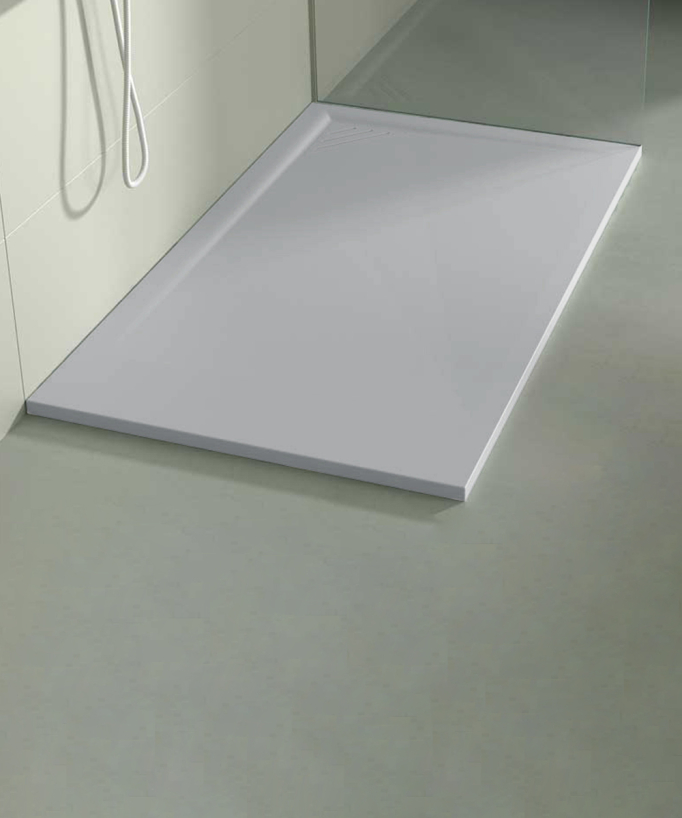 Piatto doccia Grigio 7035, finitura Liscia Stone MIO, griglia colorata