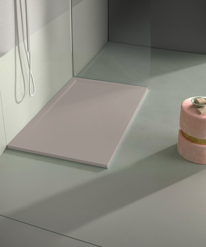 Piatto doccia Sable, finitura Liscia Stone MIO, griglia colorata