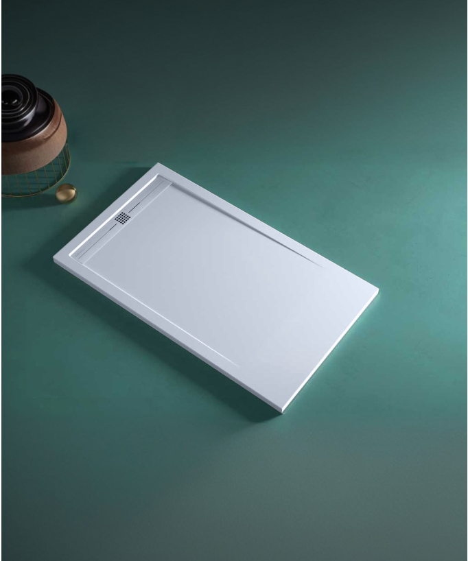 Piatto doccia Grigio, finitura Liscia Stone CACH, griglia colorata