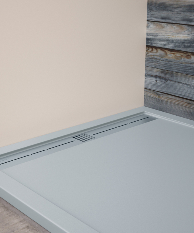 Piatto doccia Grigio, finitura Liscia Stone CACH, griglia colorata
