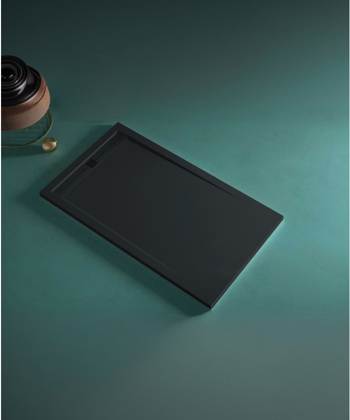 Piatto doccia Noir, finitura Liscia Stone CACH, griglia colorata