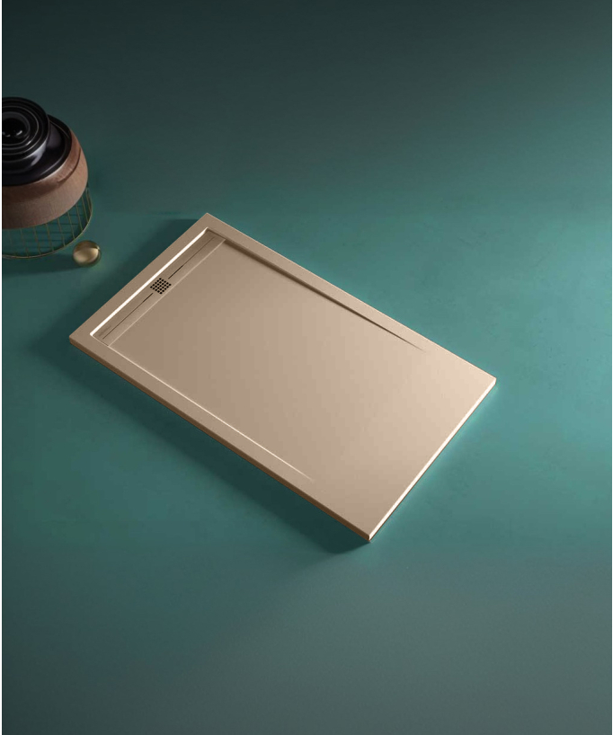 Piatto doccia Moka, finitura Liscia Stone CACH, griglia colorata