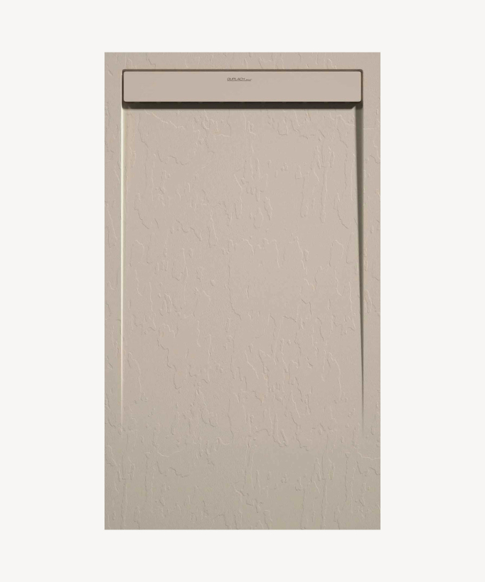 Piatto doccia Crème, finitura Ardesia Stone SMART, griglia colorata - small