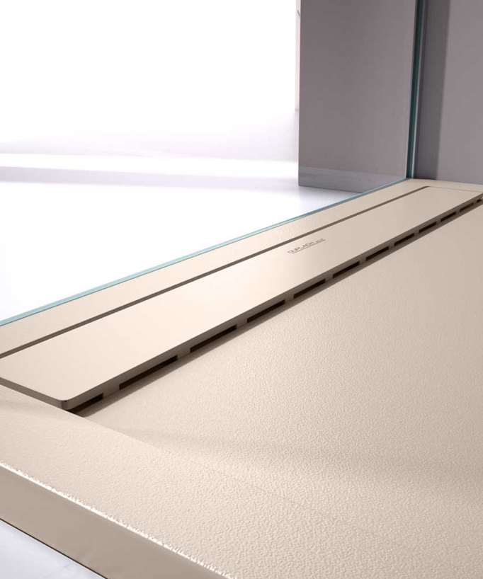 Piatto doccia Sable, finitura Liscia Stone SMART, griglia colorata