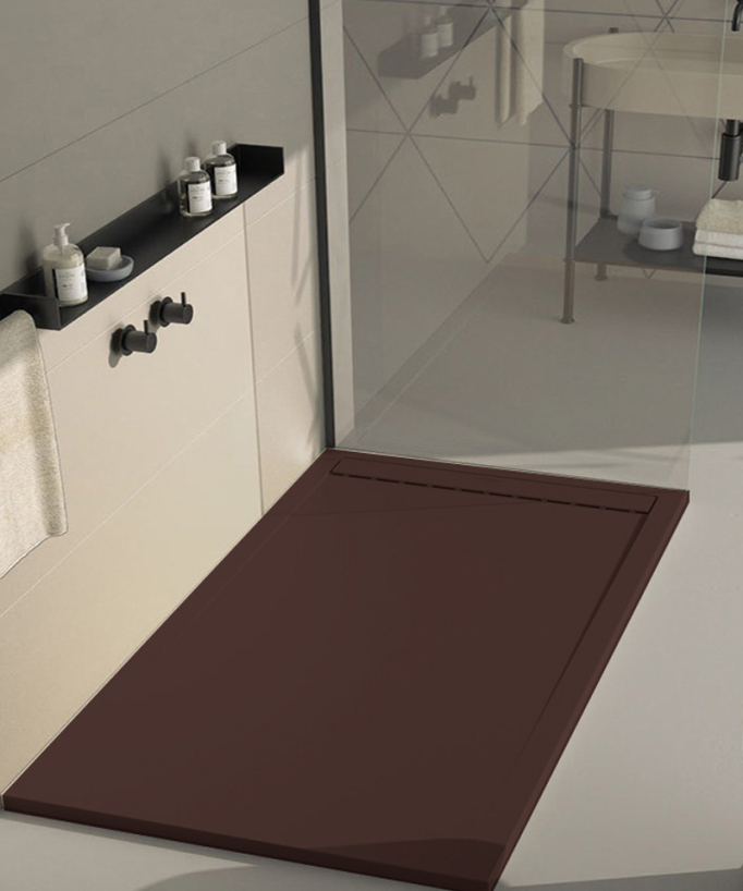 Piatto doccia Chocolat, finitura Liscia Stone SMART, griglia colorata