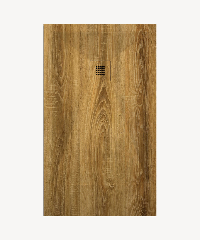 Piatto doccia Chêne, finitura Liscia Stone 3D, griglia colorata - small