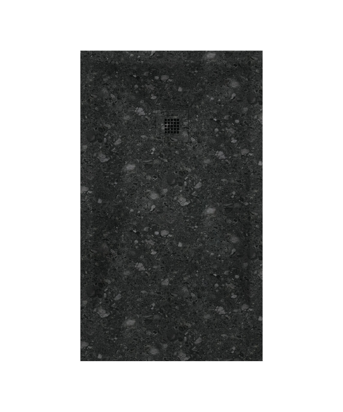 Piatto doccia Terrazzo Nero, finitura Liscia Stone 3D, griglia colorata - small