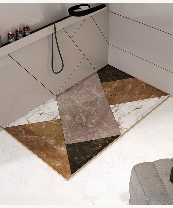 Piatto doccia 3 Colore Mosaico, finitura Liscia Stone 3D, griglia colorata