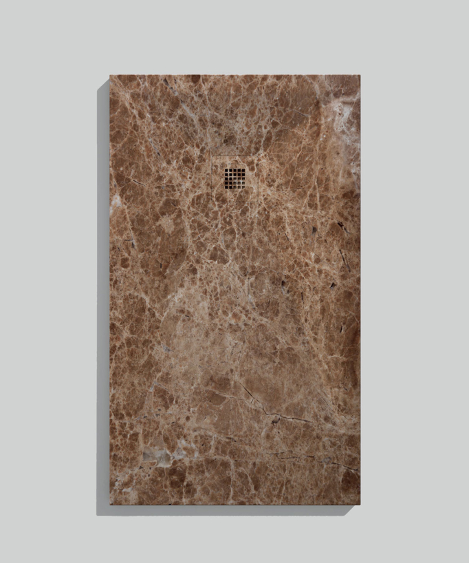 Piatto doccia Oasi marrone chiaro, finitura Liscia Stone 3D, griglia colorata - small