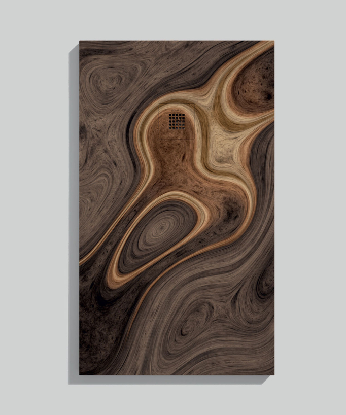 Piatto doccia Ebano, finitura Liscia Stone 3D, griglia colorata - small