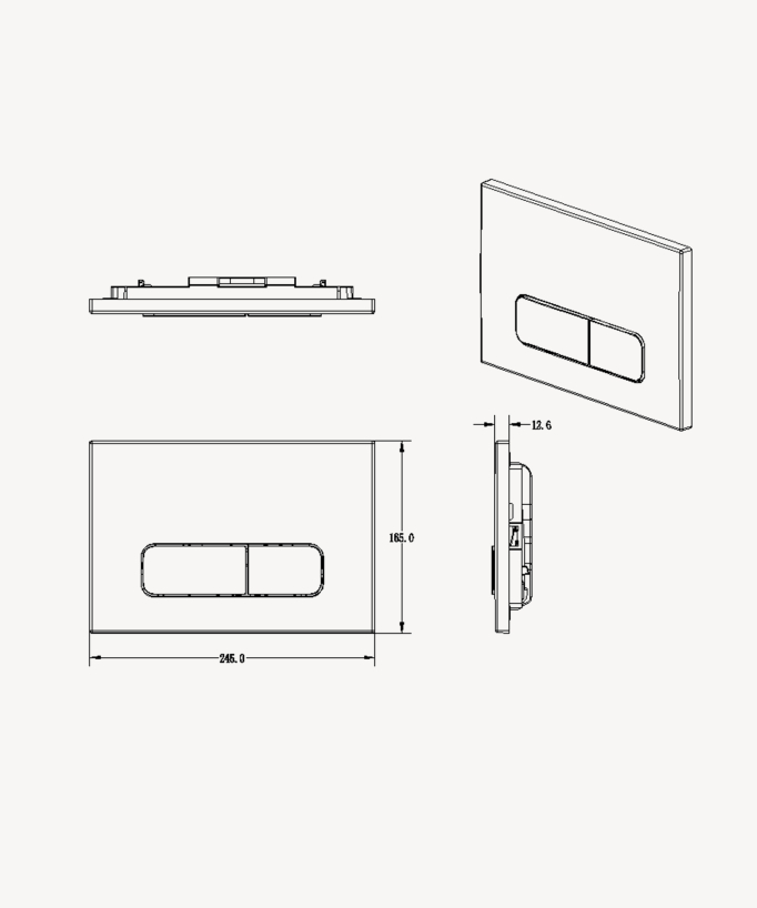 Plaque de déclenchement rectangulaire compatible avec le bâti-support Sigma Geberit