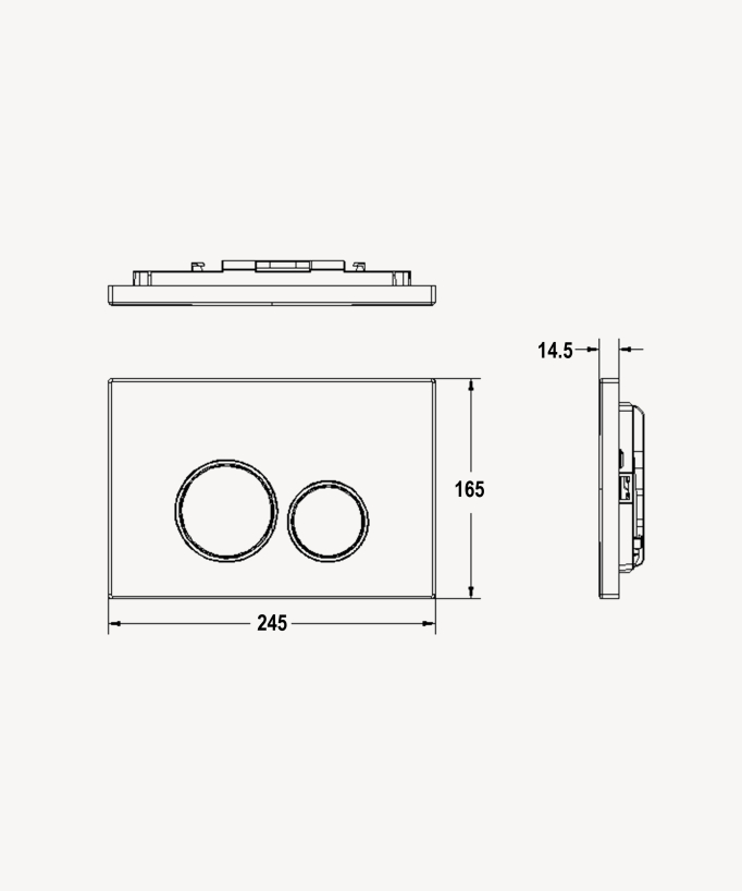 Placca di comando doppio tasto in acciaio inox per cassetta Sigma Geberit - Cromata