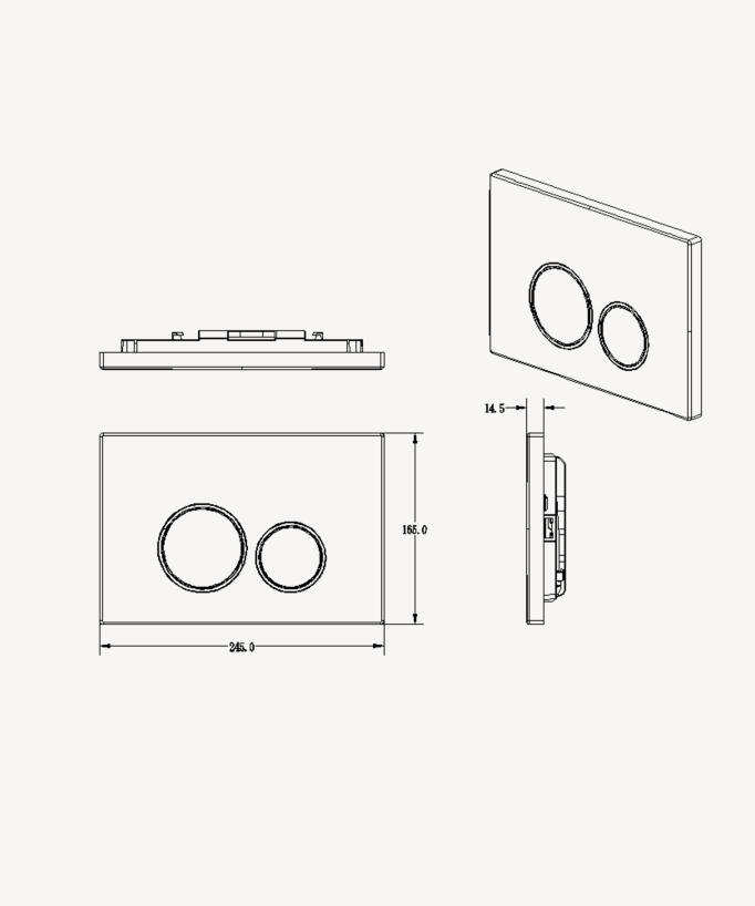 Plaque de déclenchement double touche en acier inoxydable pour bâti-support Sigma Geberit