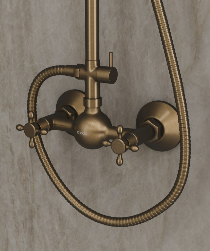 Colonne de douche mélangeur style antique - Finition bronze Rome