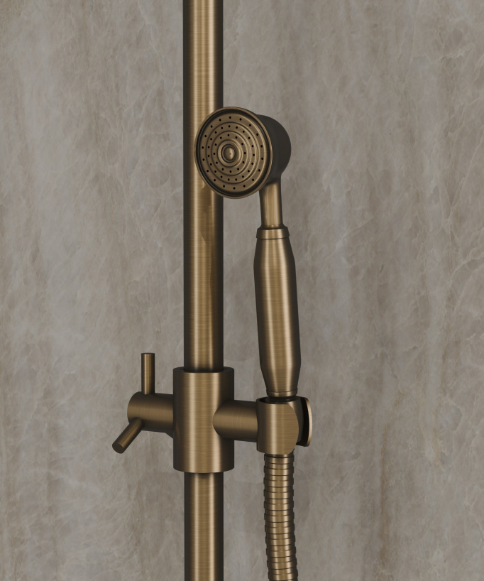 Colonne de douche mélangeur style antique - Finition bronze Rome