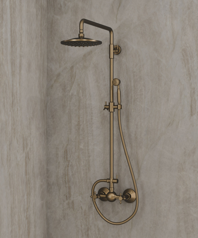 Colonne de douche mélangeur style antique - Finition bronze Rome