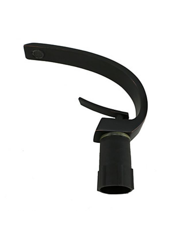Rubinetto lavabo nero con bocca curva, stile contemporaneo