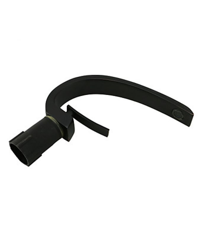 Rubinetto lavabo nero con bocca curva, stile contemporaneo