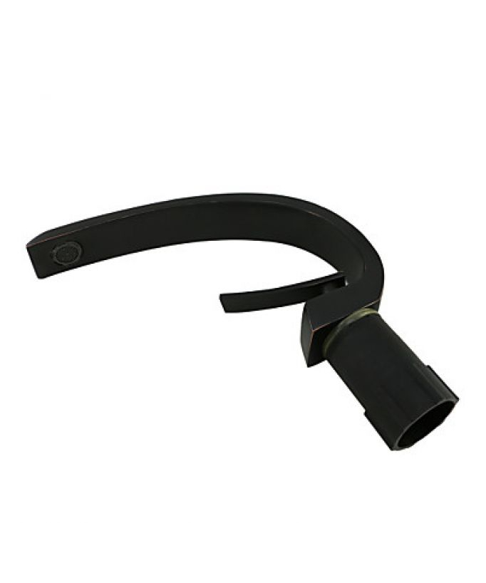 Rubinetto lavabo nero con bocca curva, stile contemporaneo