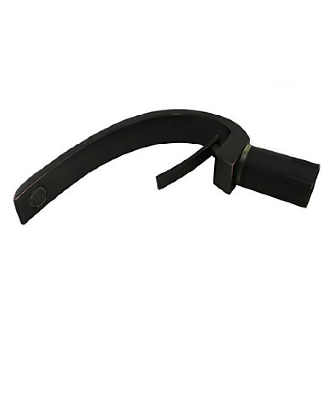 Rubinetto lavabo nero con bocca curva, stile contemporaneo