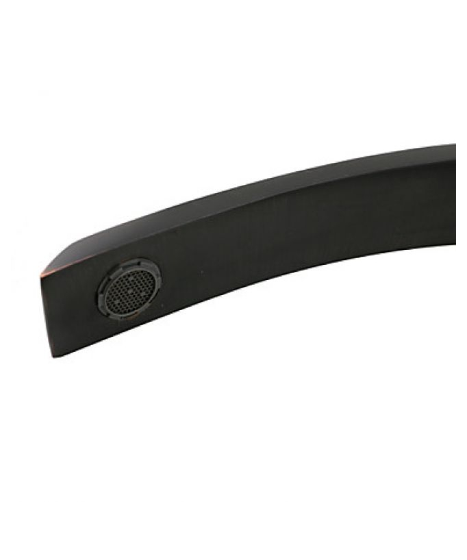 Rubinetto lavabo nero con bocca curva, stile contemporaneo