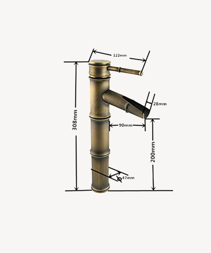Robinet de lavabo antique en forme de bambou