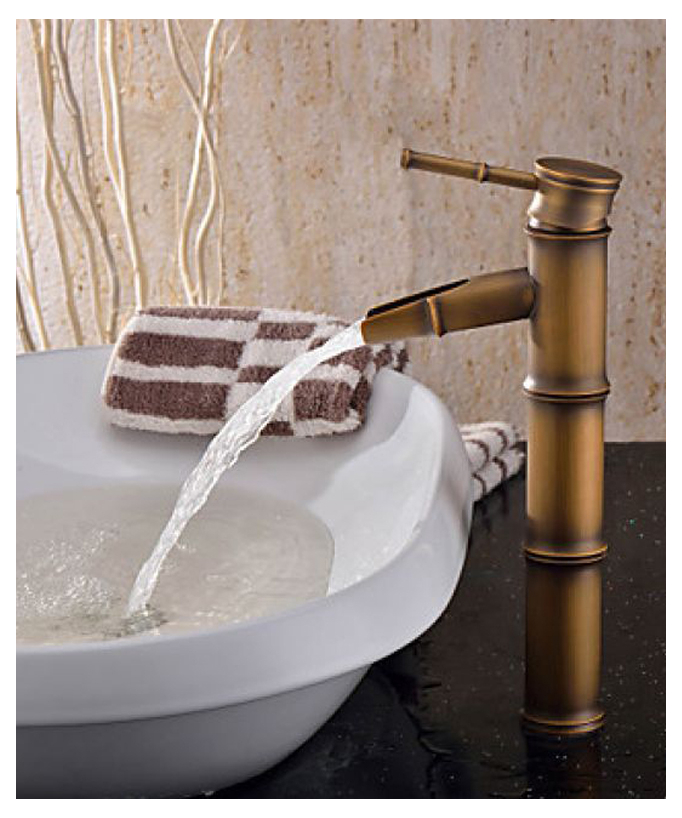 Robinet de lavabo antique en forme de bambou