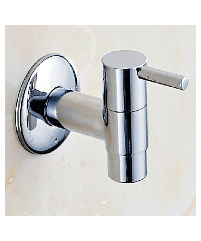Rubinetto lavabo a parete con leva girevole