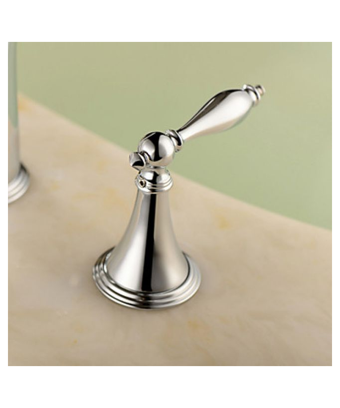 Rubinetto lavabo classico a due maniglie, cromato