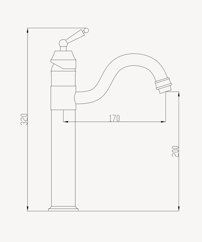 Robinet de lavabo en laiton antique - Rome